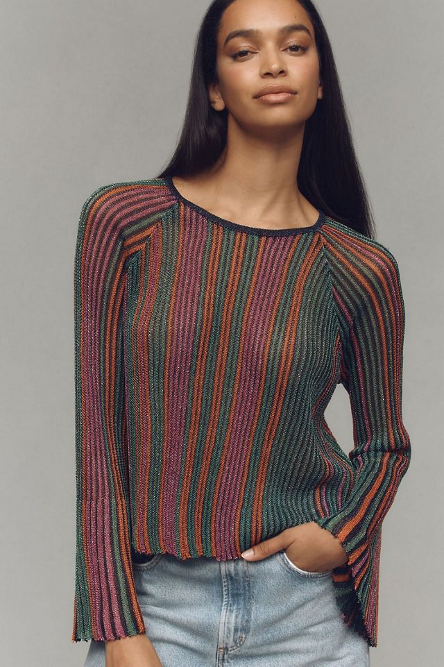 FRNCH Sheer Shine Long-Sleeve Sweater #4