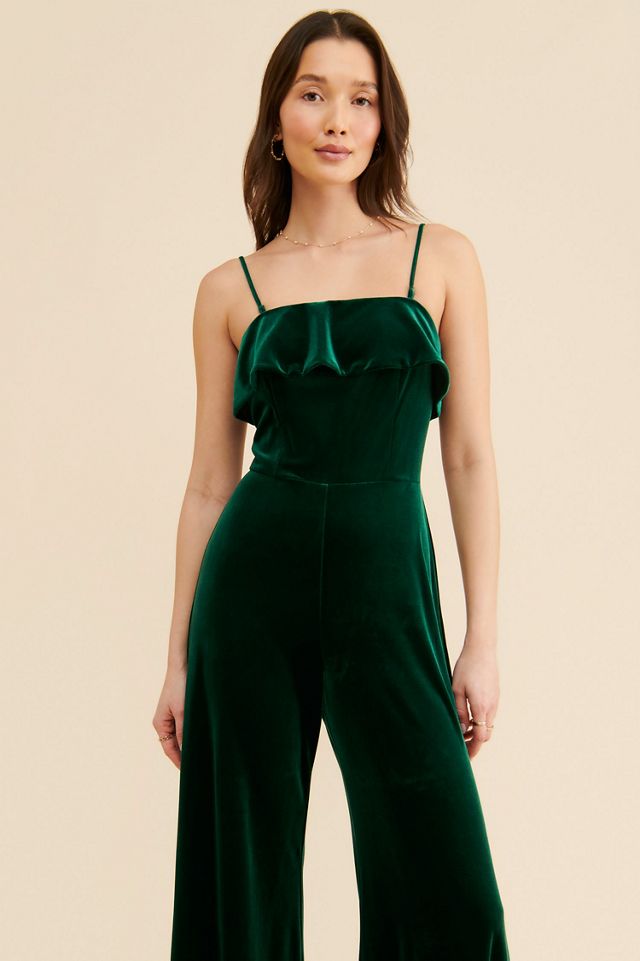 Corey Lynn Calter Velvet Flare Leg Jumpsuit #1