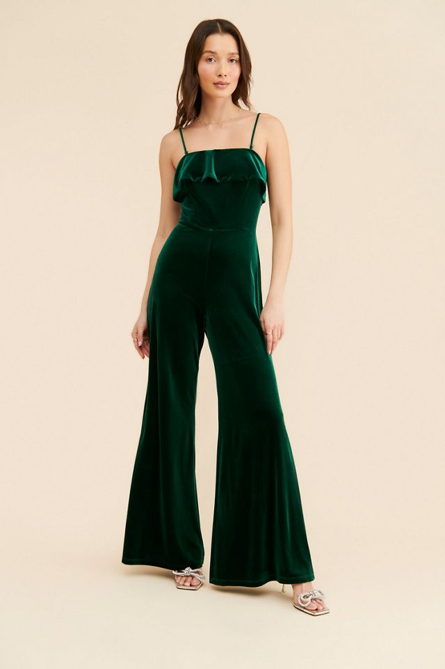 Corey Lynn Calter Velvet Flare Leg Jumpsuit #4