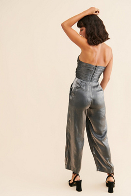 Strapless Shine Jumpsuit | Anthropologie