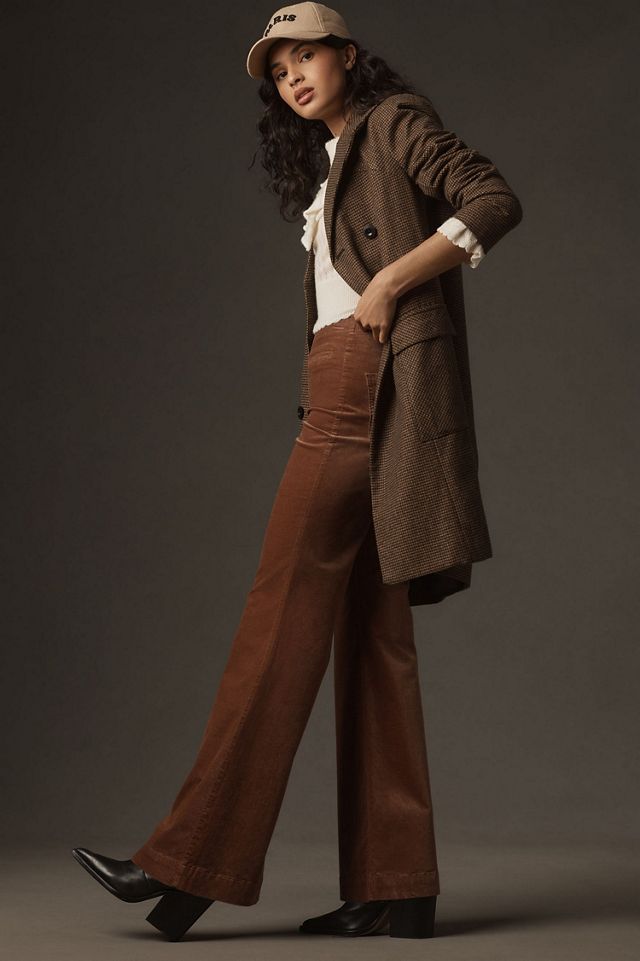 Pilcro Pull-On Mid-Rise Velvet Retro Flare Jeans #1