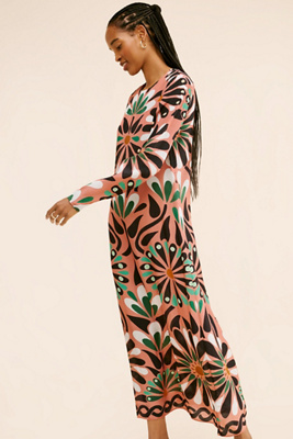 FARM Rio Ainika Flowers Long Sleeve Maxi Dress | Anthropologie