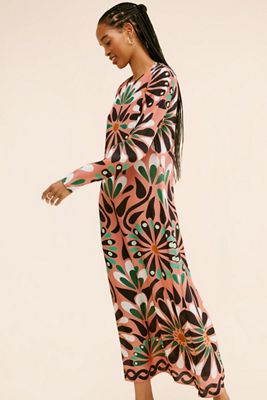 FARM Rio Ainika Flowers Long Sleeve Maxi Dress