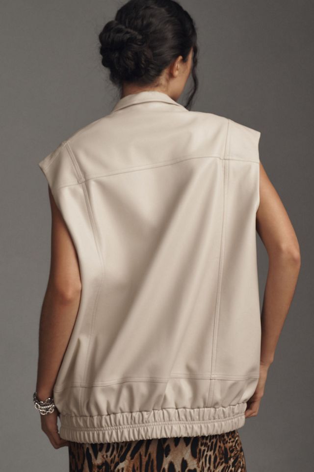 Vegan Leather Oversized Utility Vest #3