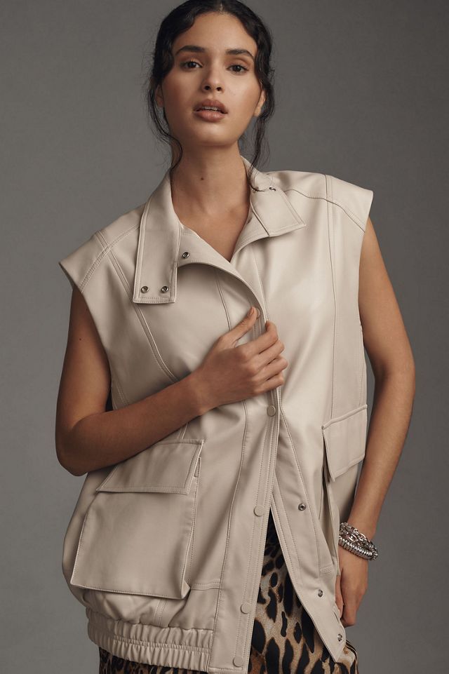 Vegan Leather Oversized Utility Vest #2