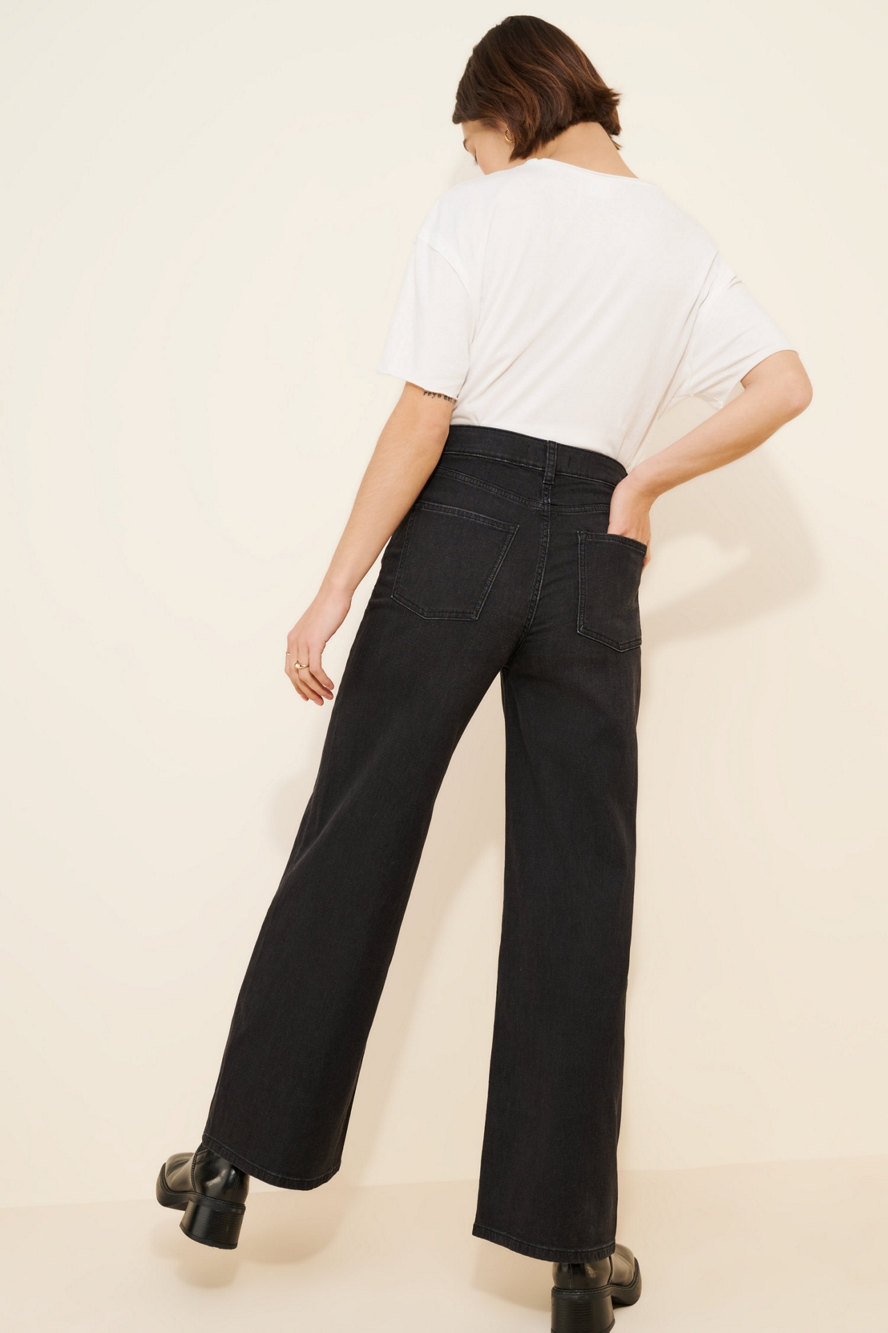 Warp + Weft Nce Relaxed Wide-Leg Knit Jeans