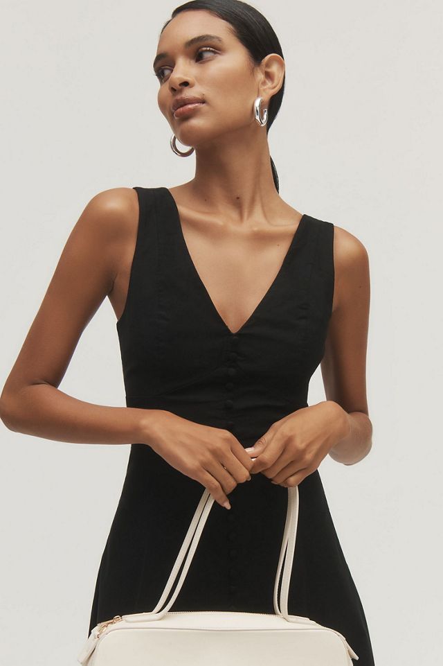 V-Neck Button Front Dress #3