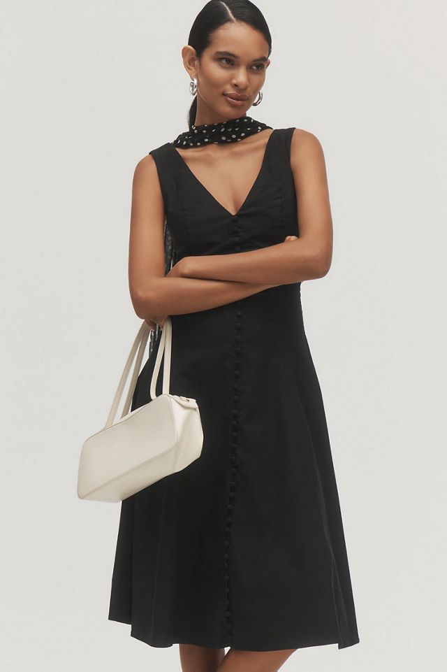 V-Neck Button Front Dress #4