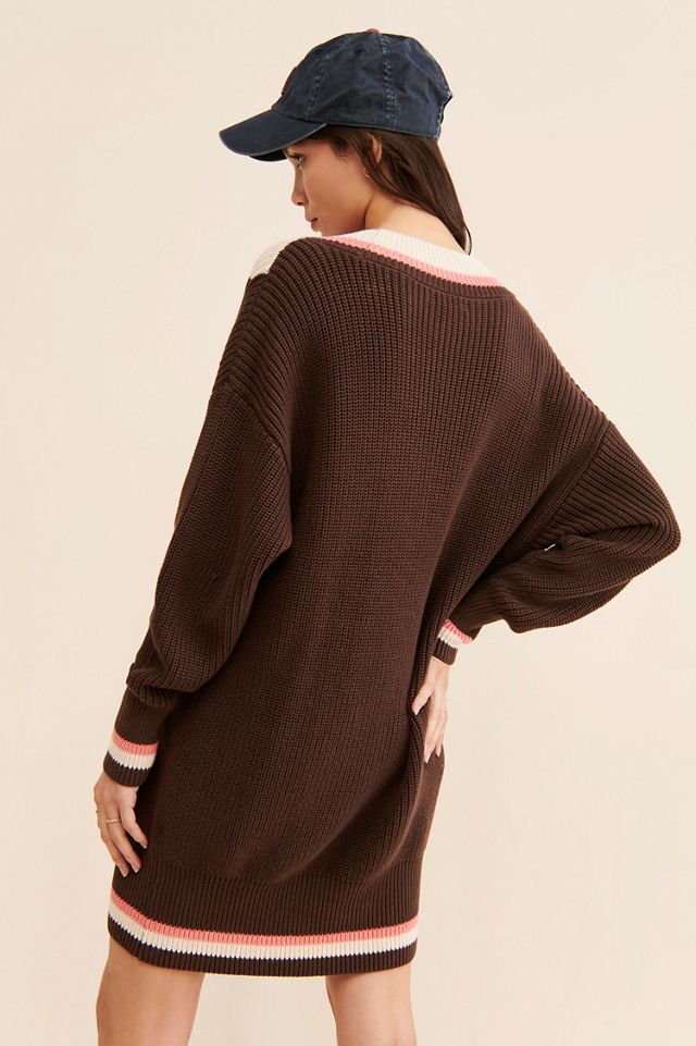 $525 V-Neck Sweater Dress #1
