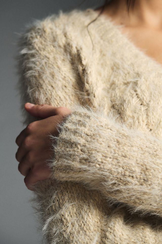 Cropped Eyelash Cardigan #3