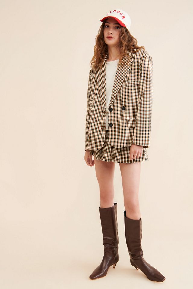 Moon River Plaid Oversized Blazer #3