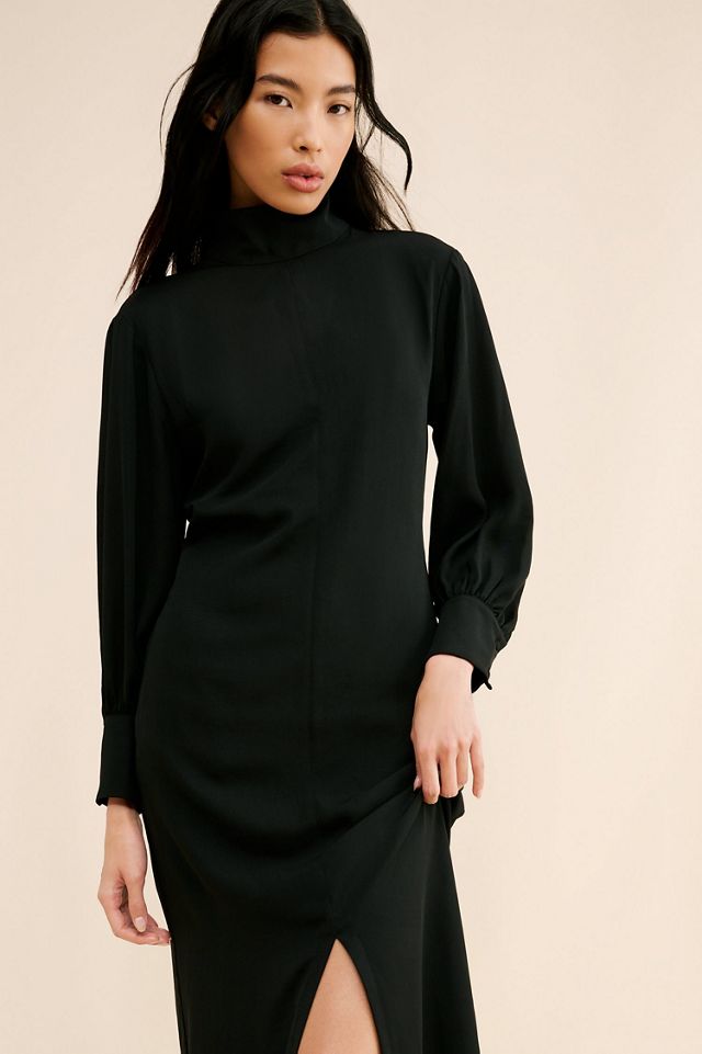 Maeve Long-Sleeve Mock-Neck Midi Dress #2