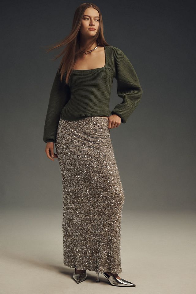 Maeve Square-Neck Wide-Sleeve Sweater #4
