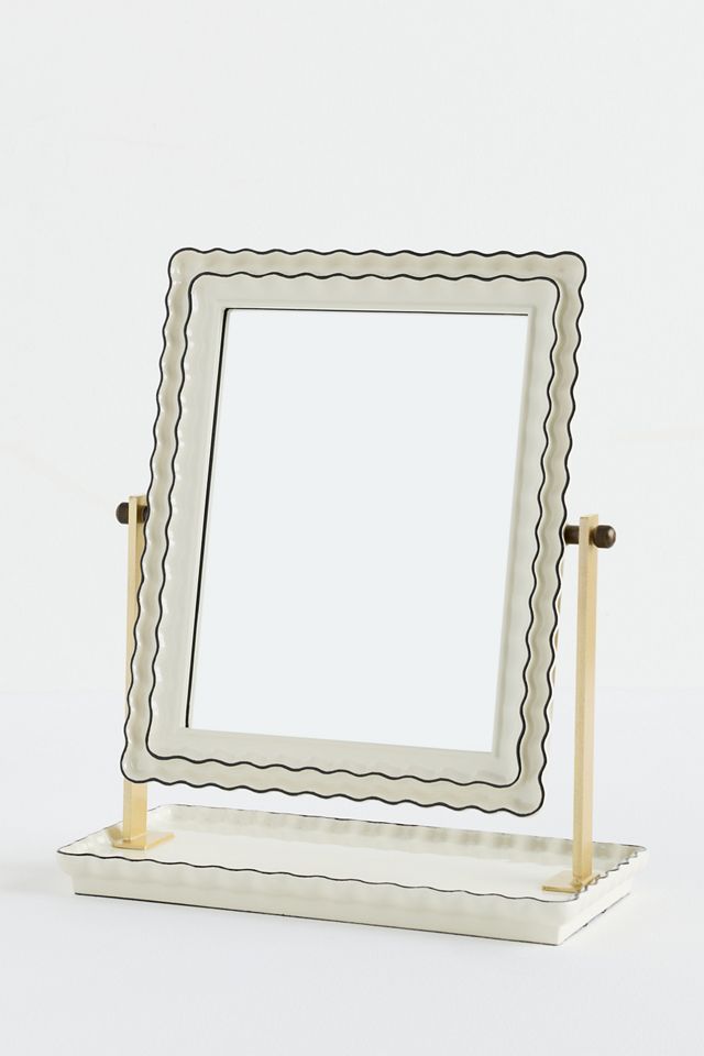 Philippa Wavy Scalloped Tabletop Vanity Mirror #1