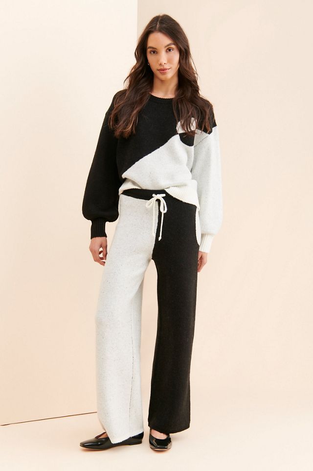 Flat White Half And Half Knit Sweater #3