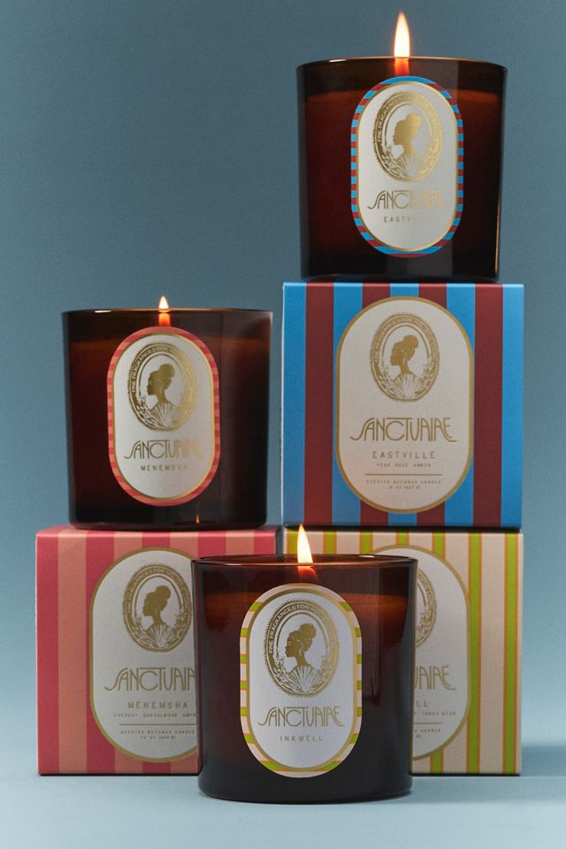 Sanctuaire Woody Menemsha Boxed Glass Candle #1