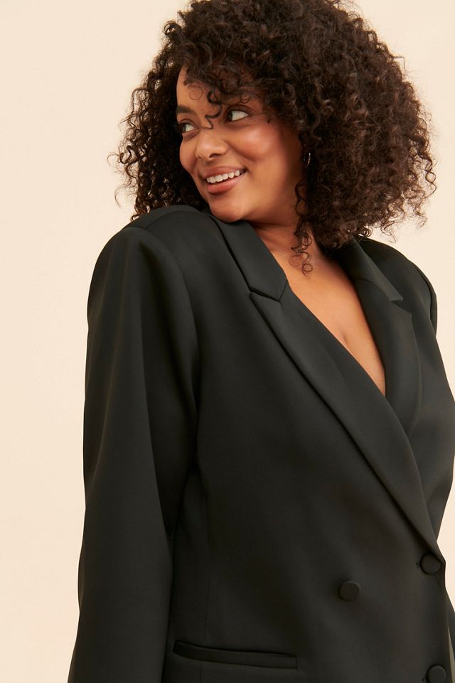 Good American Shiny Scuba Exec Blazer Dress #2