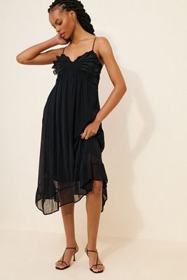 Short-Sleeve V-Neck Button-Front Midi Dress | Anthropologie