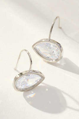 By Anthropologie Crystal Teardrop Earrings In Silver