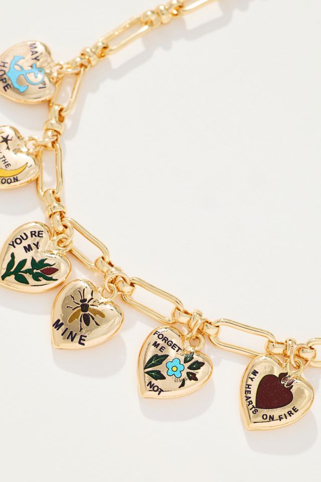 Heart Charm Link Necklace #1
