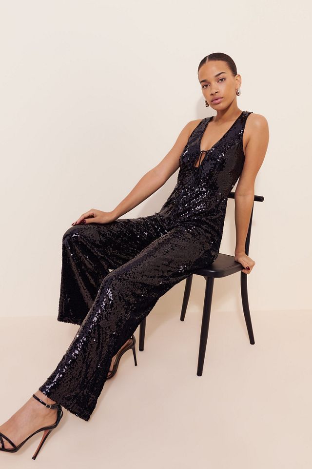 If By Sea Sleeveless Sequin Jumpsuit #4