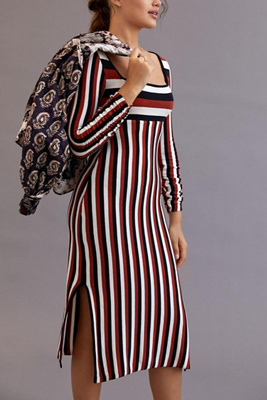 Maeve Striped Sweater Midi Dress product page