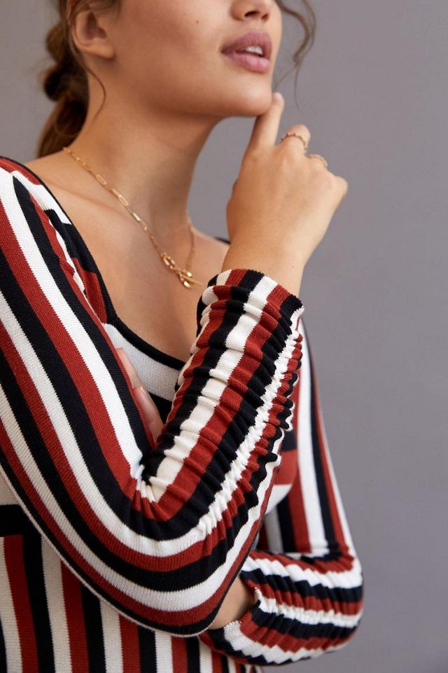 Maeve Striped Sweater Midi Dress #1