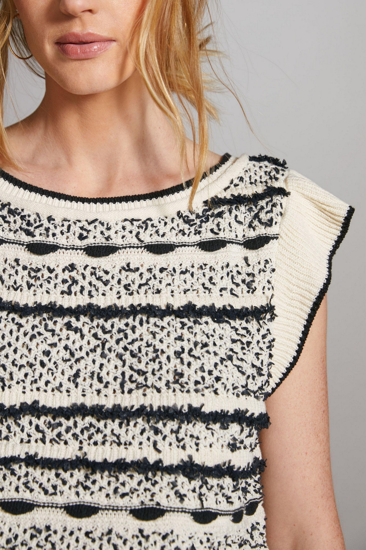 Pilcro Stripe Ruffled Sweater