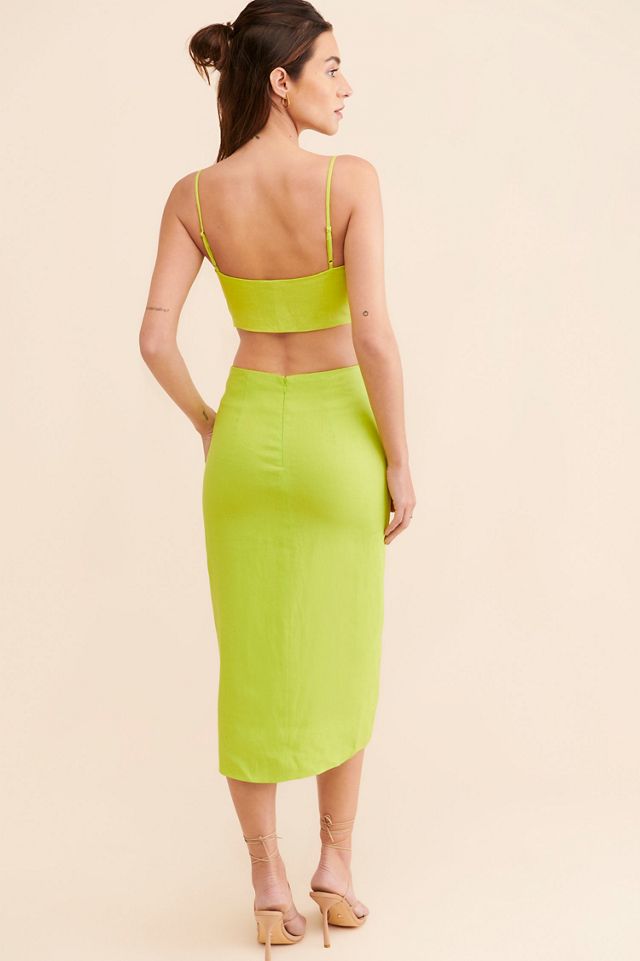 FARM Rio Mia Linen Leaf Midi Skirt #1