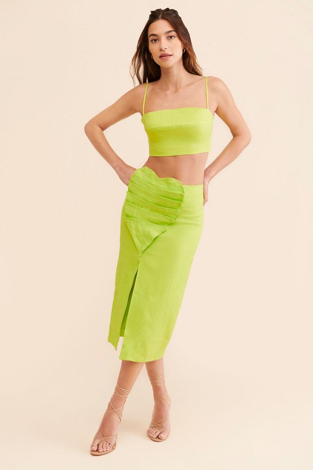 FARM Rio Mia Linen Leaf Midi Skirt #3