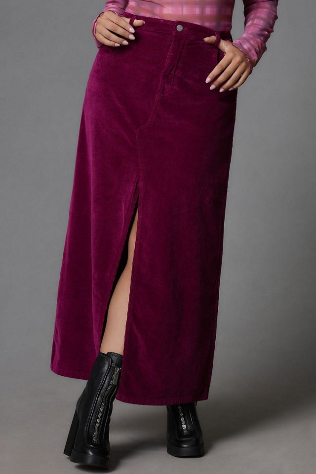 Pilcro The Madi Front-Slit Corduroy Skirt #3
