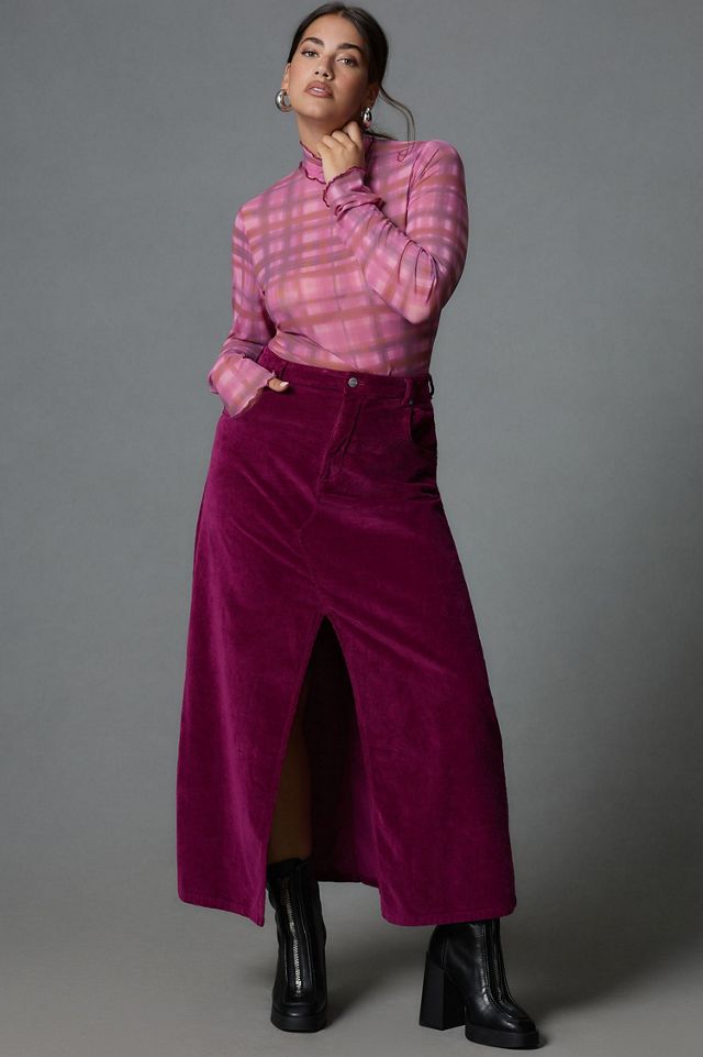 Pilcro The Madi Front-Slit Corduroy Skirt #1