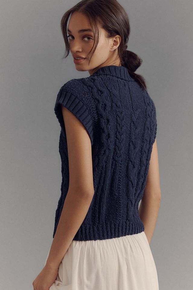 Pilcro Cable Knit Button Vest #3