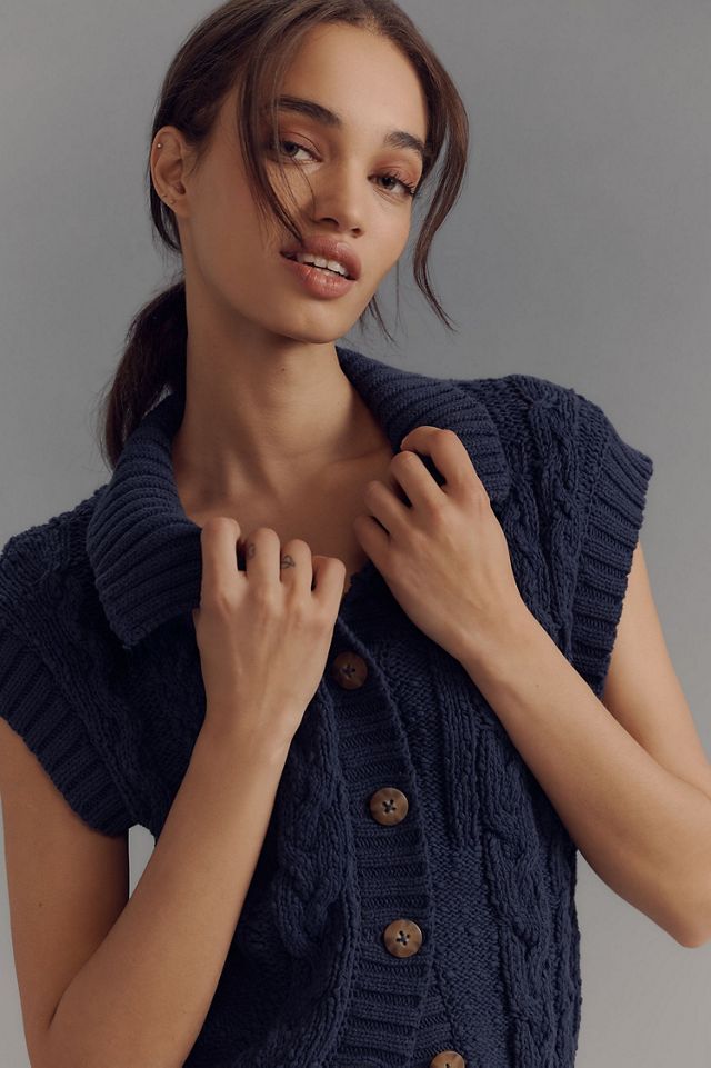 Pilcro Cable Knit Button Vest #4