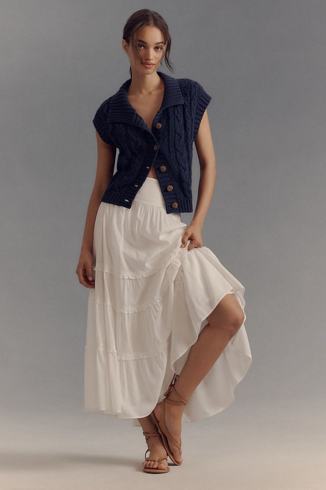 Pilcro Cable Knit Button Vest #1