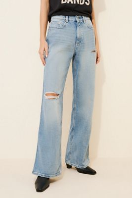 PAIGE Women's Sarah Straight Ankle Jeans - High Rise, Undone Hem, Destructed Vintage Wash In Priscilla Black