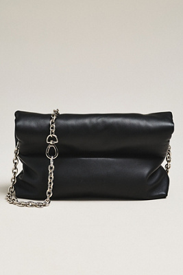 Studio Amelia Leather Cloud Clutch In Black