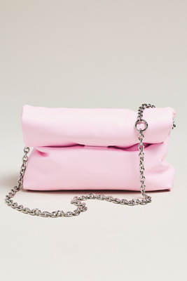 Studio Amelia Leather Cloud Clutch In Pink