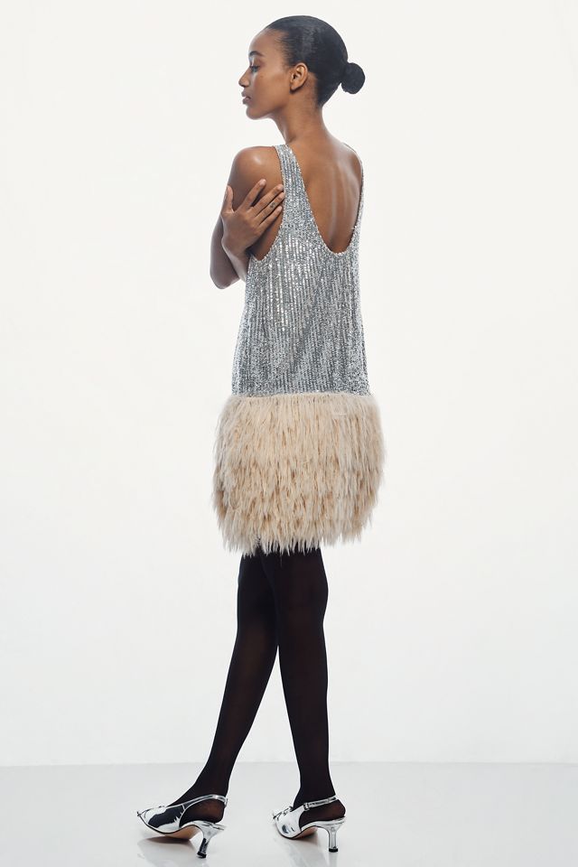 Siempre Deco Sequin Feather Tunic #3