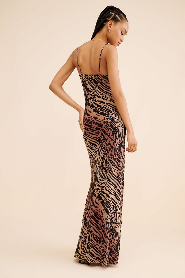 Good American Chiffon Bias Cowl Maxi Dress #1