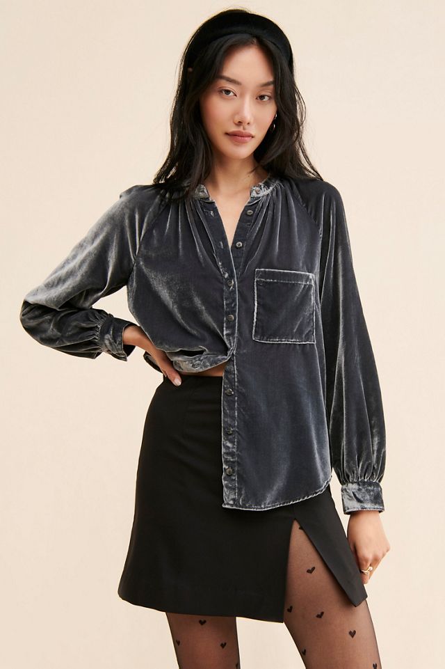 Pilcro Velvet Femme Buttondown Shirt #4