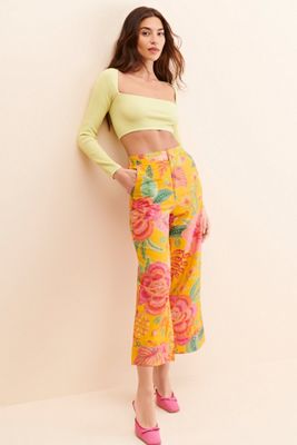 Farm Rio x Anthropologie Square-Neck Midi Dress