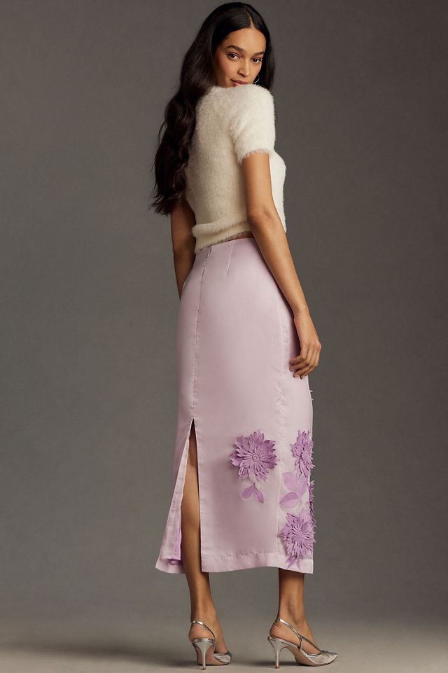 Maeve 3D Bloom Column Midi Skirt #2