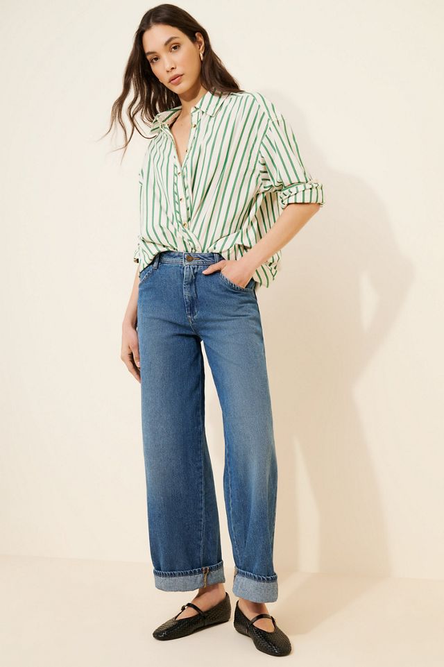 Pilcro Mid-Rise Slouchy Wide-Leg Cuffed Jeans #3