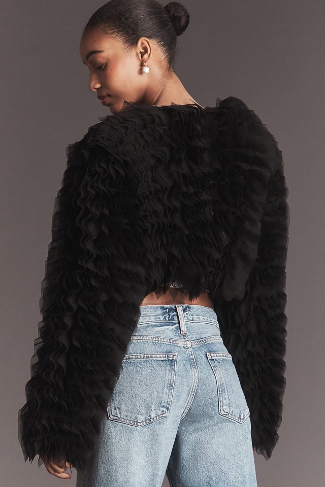 By Anthropologie Tulle Ruffle Bolero #3