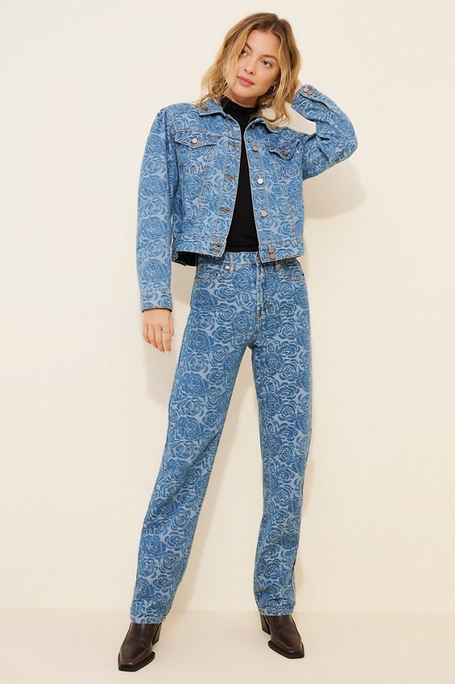 Habitual Jacquard Rose Denim Jacket #2