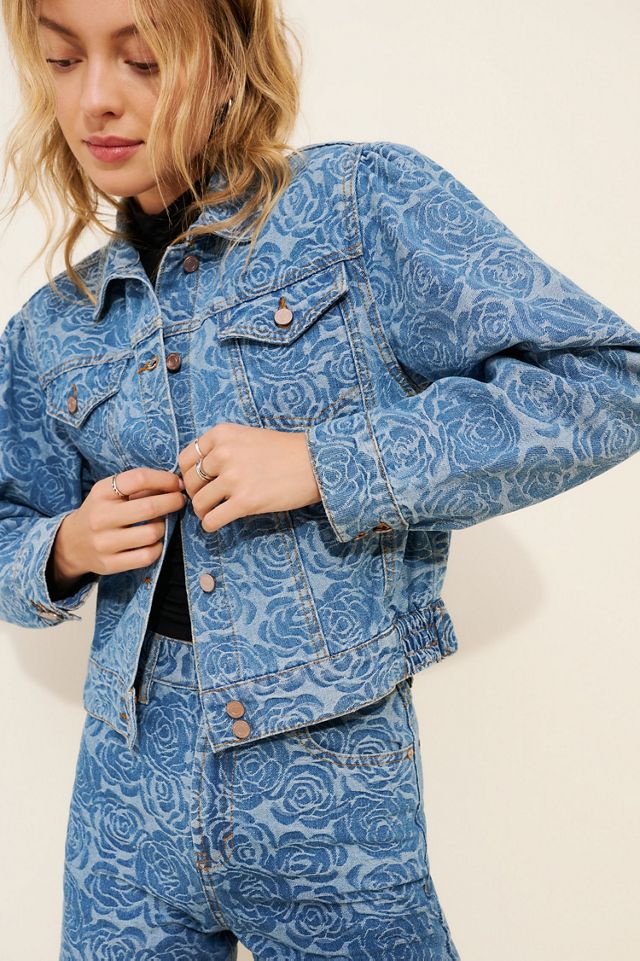 Habitual Jacquard Rose Denim Jacket #4