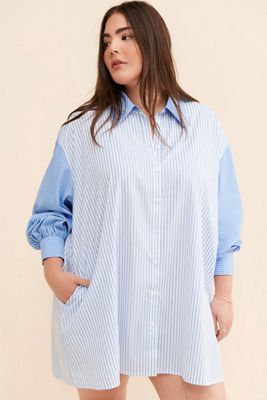 Bellevue Striped Mini Shirtdress