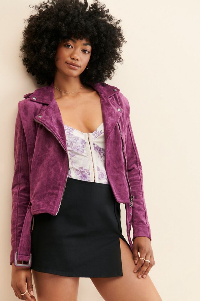 [BLANKNYC] Sparkling Grape Faux Suede Jacket #4