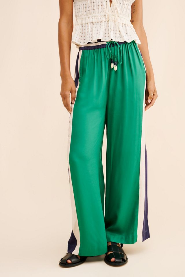 FARM Rio Wide-Leg Twill Trackpants #1